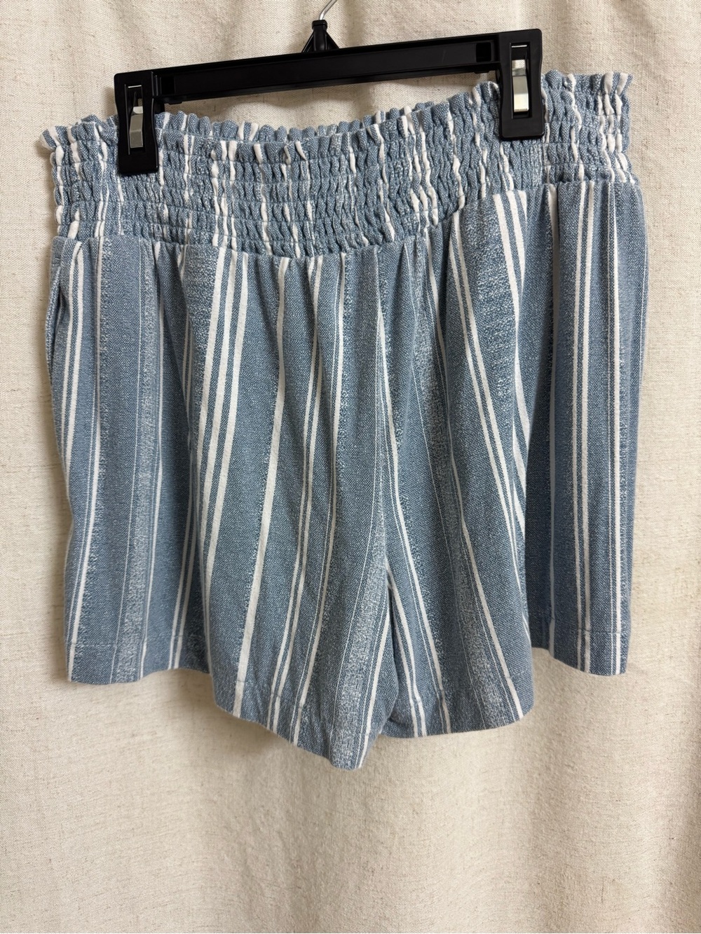 Time & Tru Blue & White Striped Shorts